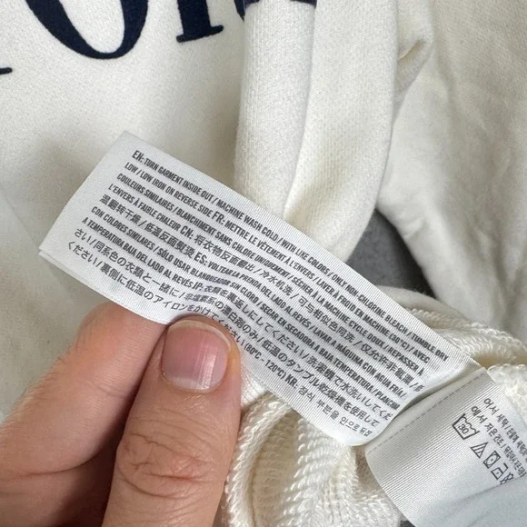 Abercrombie Sweatshirt Womens M Cream New‎ York Balloon Sleeve Crewneck Preppy - Picture 7 of 10